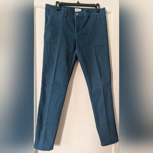 Market & Spruce Women's Teal Cotton Blend Stretchy Mid Rise Skinny Pants. Size 8